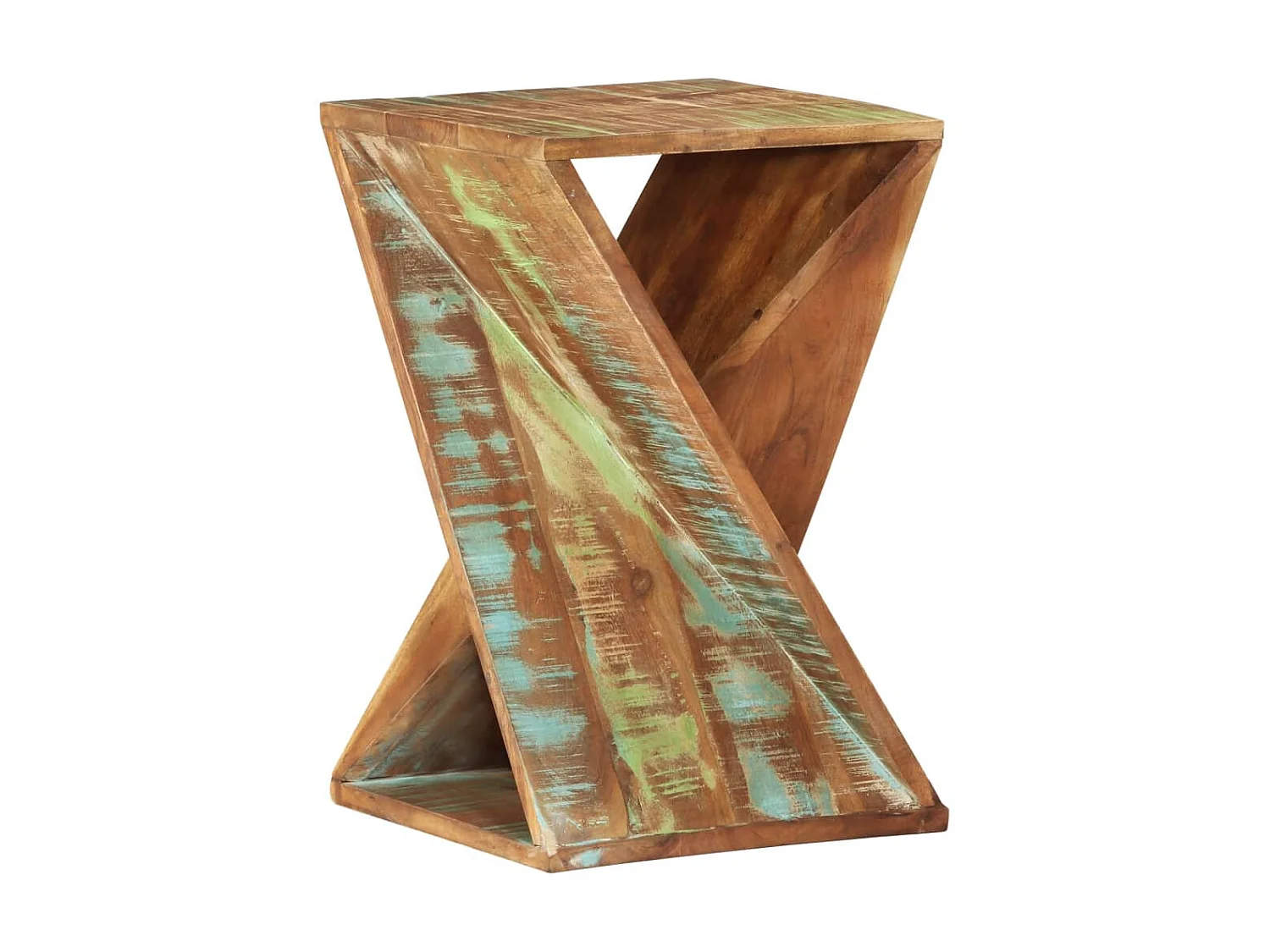 Bijzettafel 35x35x55 cm Massief hergebruikt hout