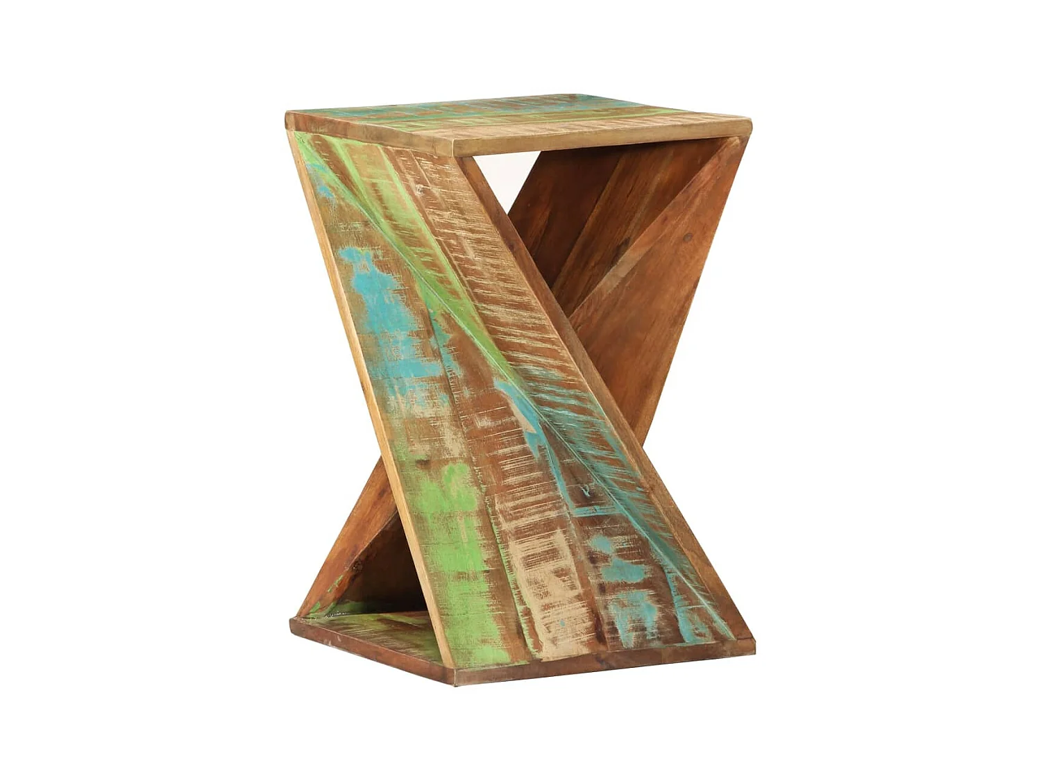 Bijzettafel 35x35x55 cm Massief hergebruikt hout