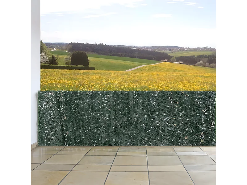 Pare-vue de balcon N77 300x150cm feuille,  300x100cm sapin foncé