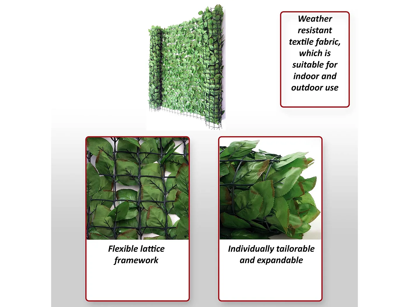 Pare-vue pour balcon T811 hêtre 500x100cm,  300x150cm