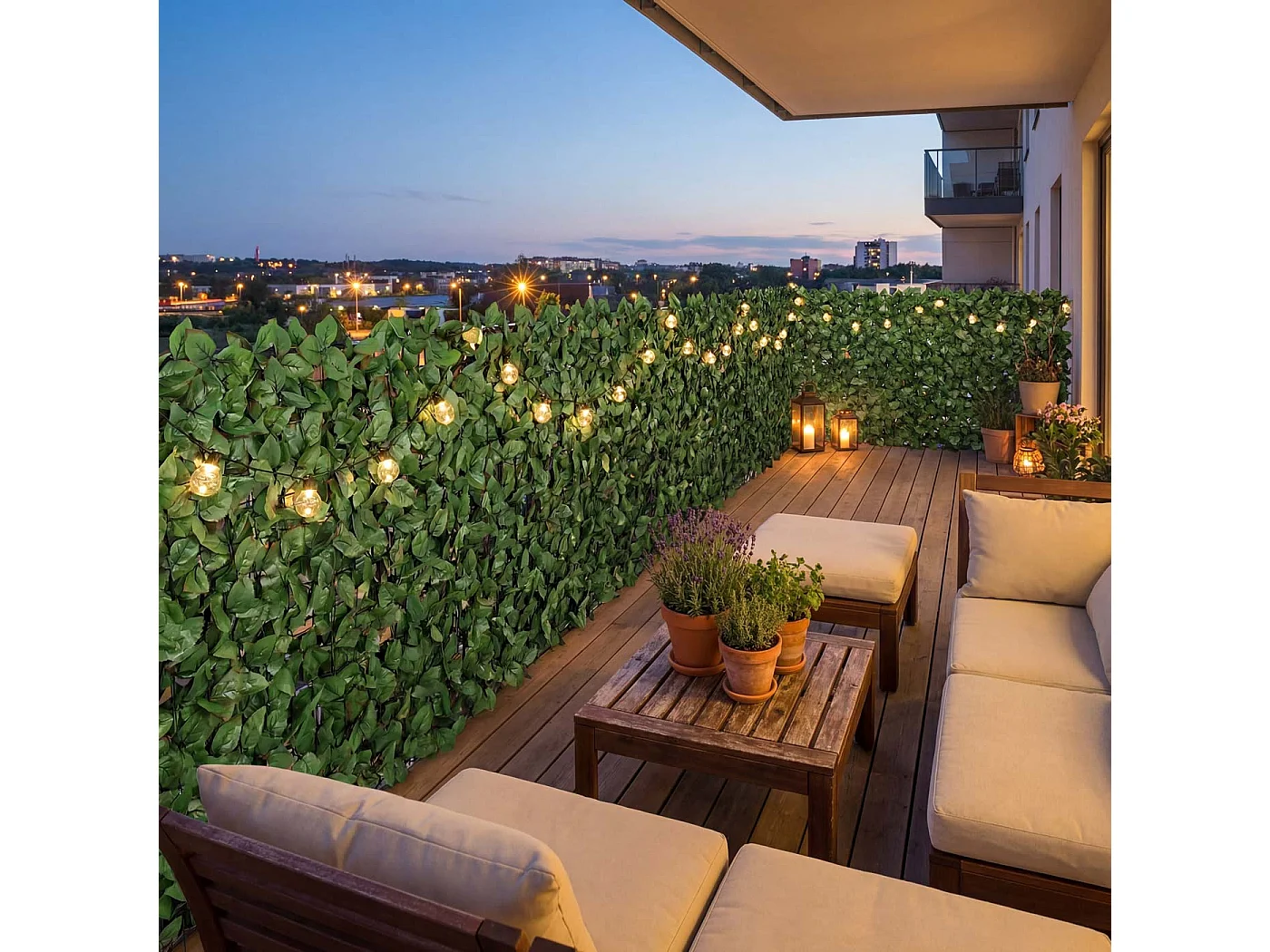 Protección visual para balcones T811 Haya II,  300 x 150 cm claro