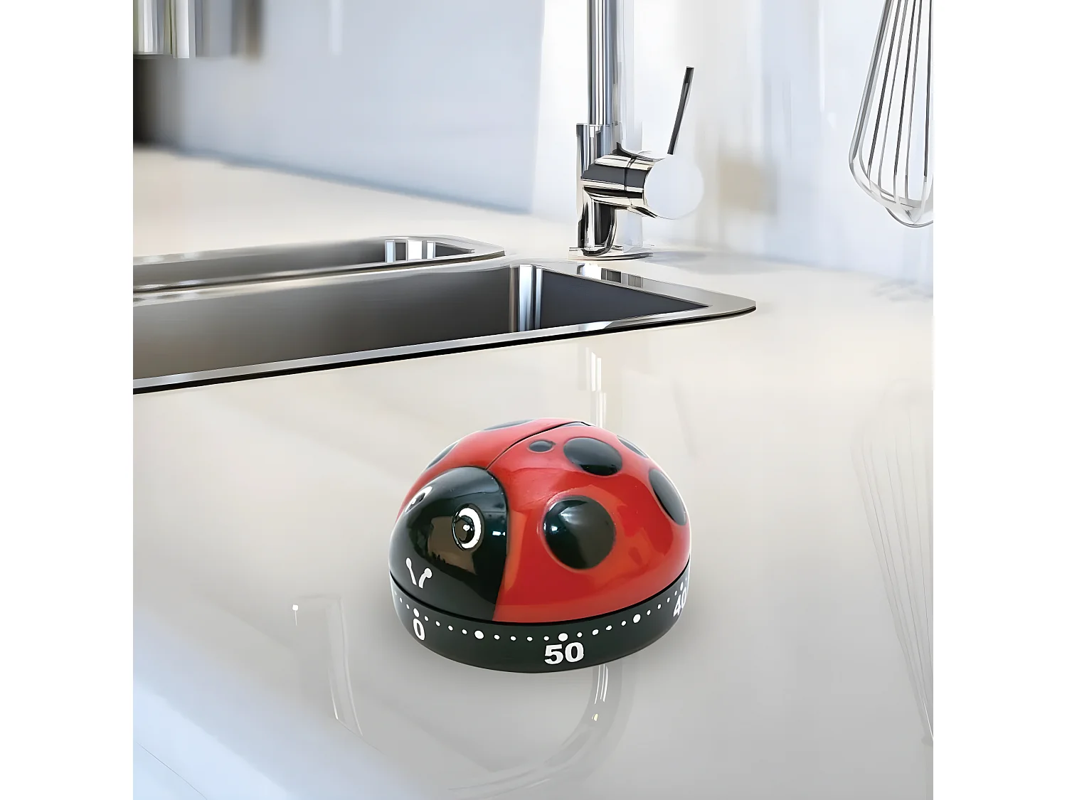 Minuteur de cuisine Coccinelle Rouge  Kikkerland