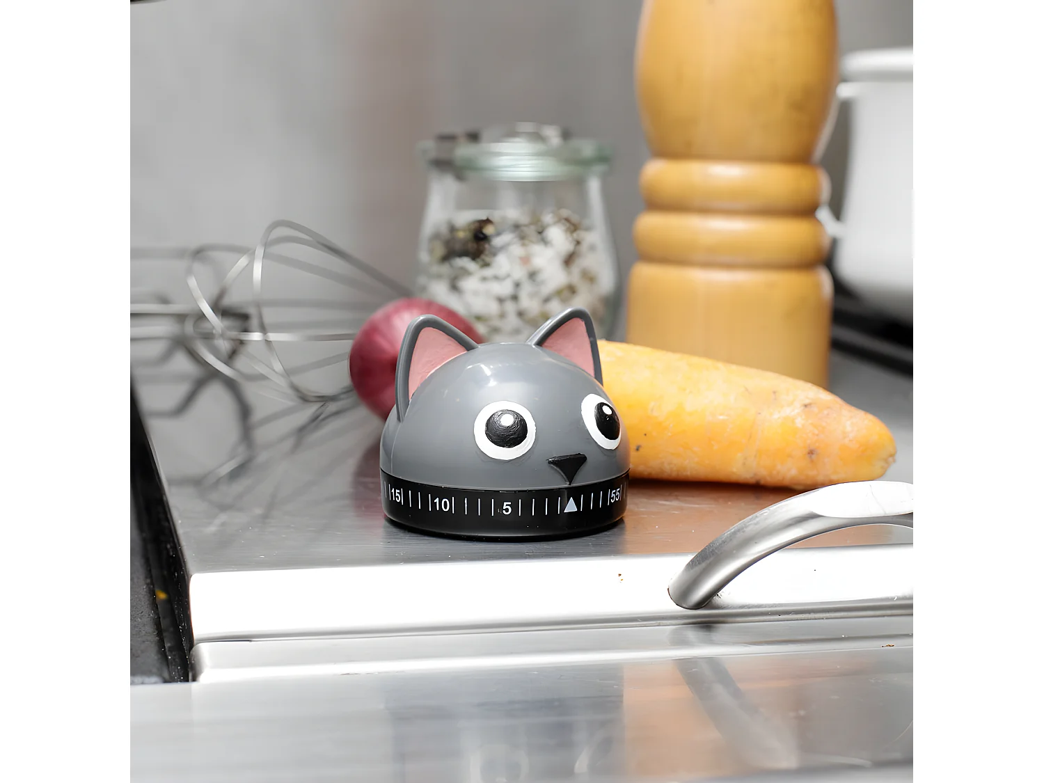 Minuteur de cuisine Chat Gris  Kikkerland