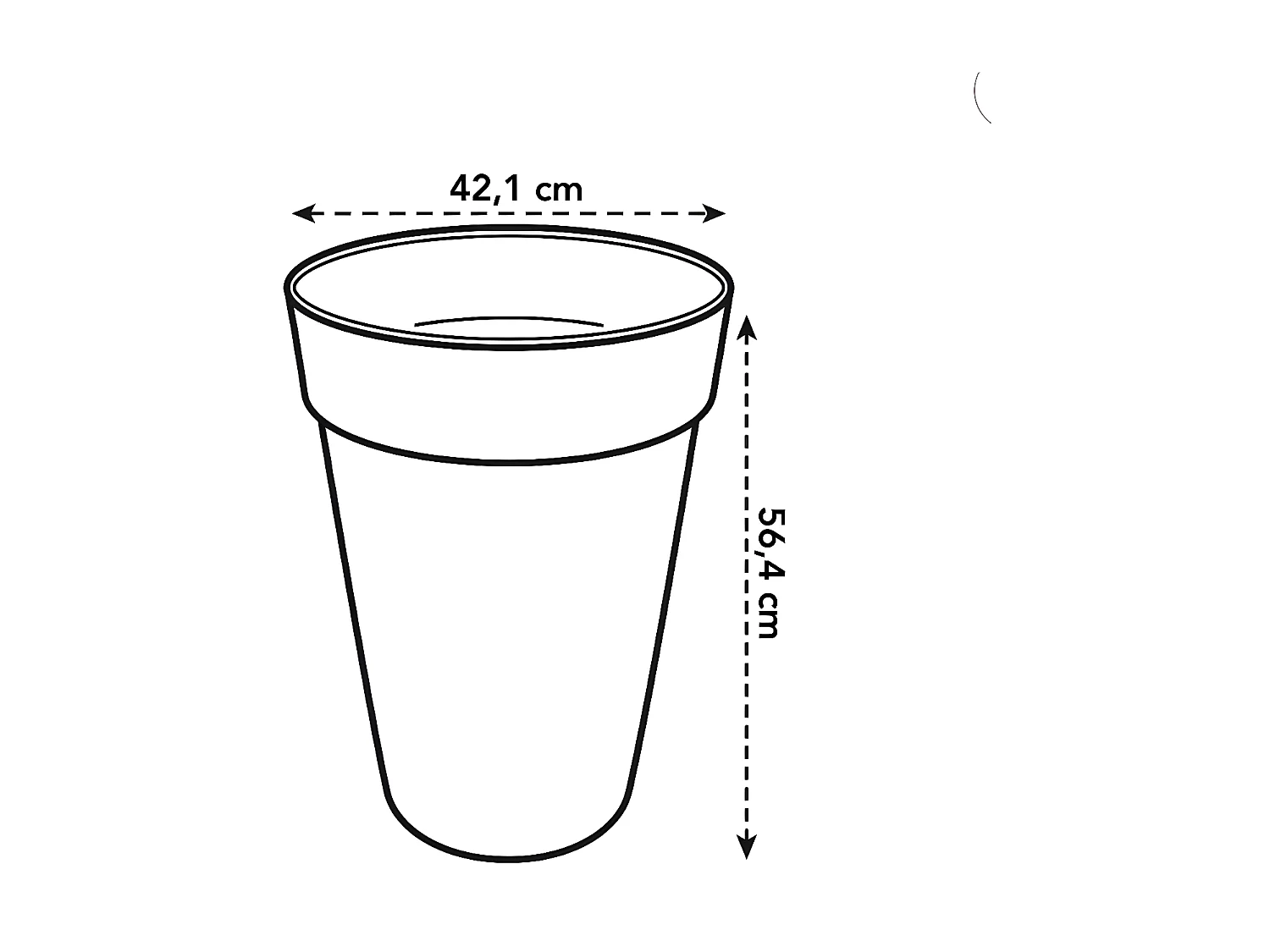 Loft Urban Runder Blumentopf High 42 Schwarz Ø 42 x 56 cm