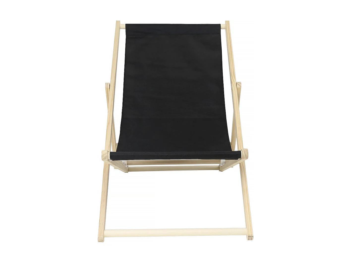 Lot de 2 transat en bois "Chilienne" - 107 x 56.5 x 81 cm - Noir