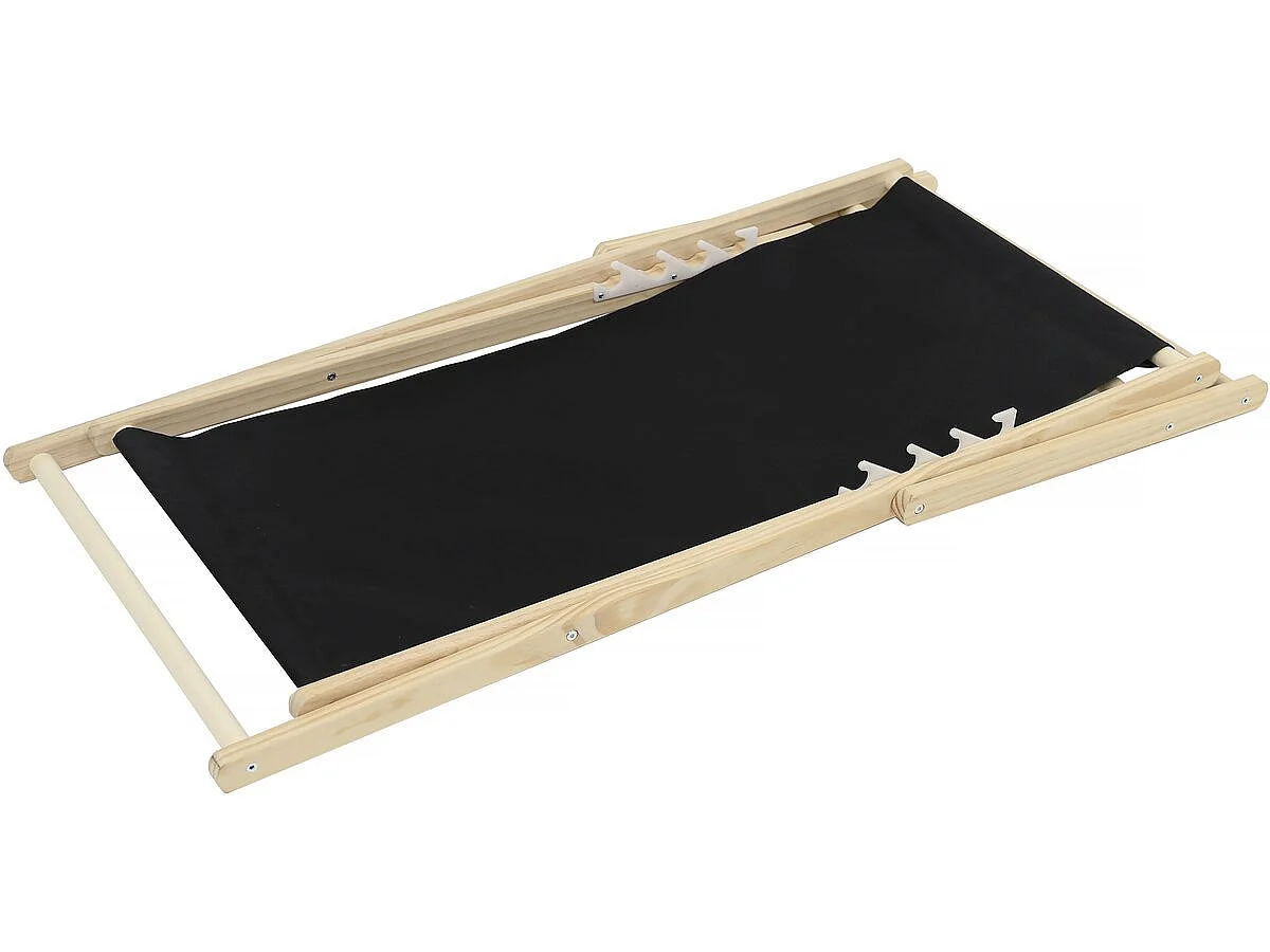 Lot de 2 transat en bois "Chilienne" - 107 x 56.5 x 81 cm - Noir