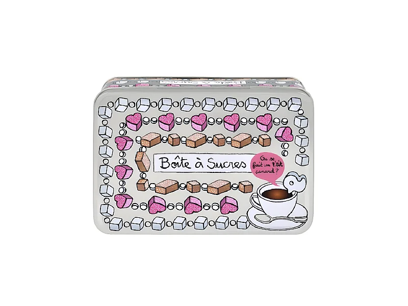 Boite à sucres métal décorée