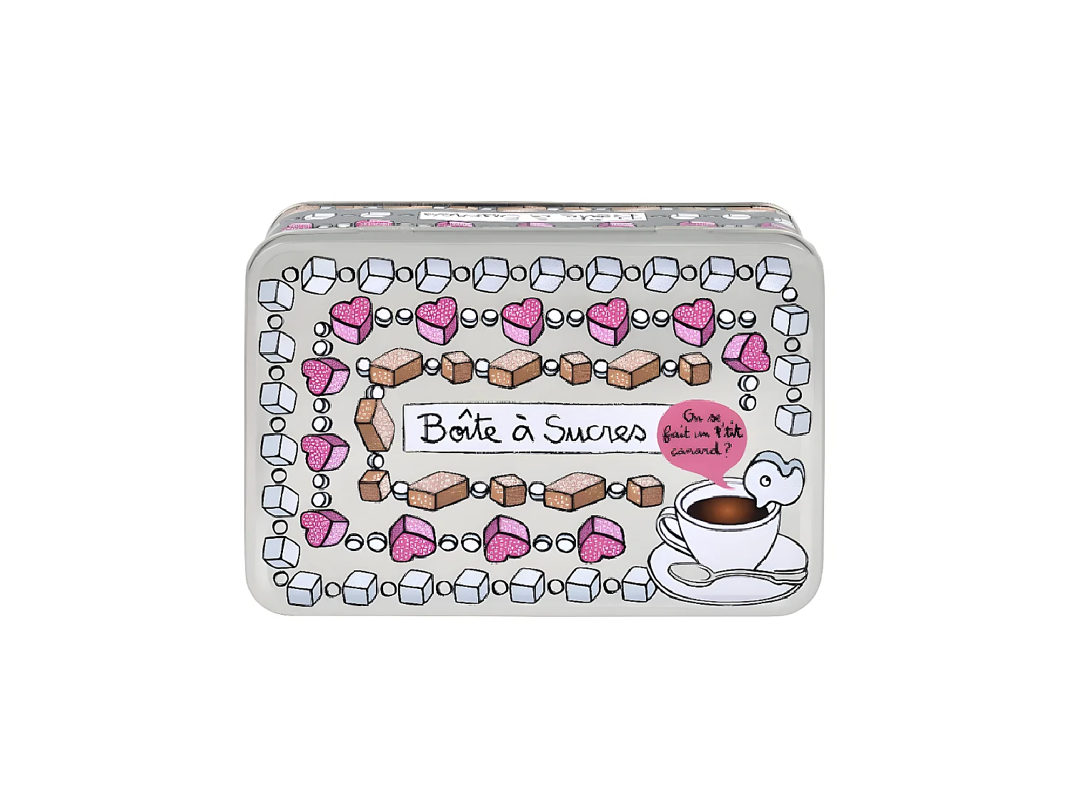 Boite à sucres métal décorée