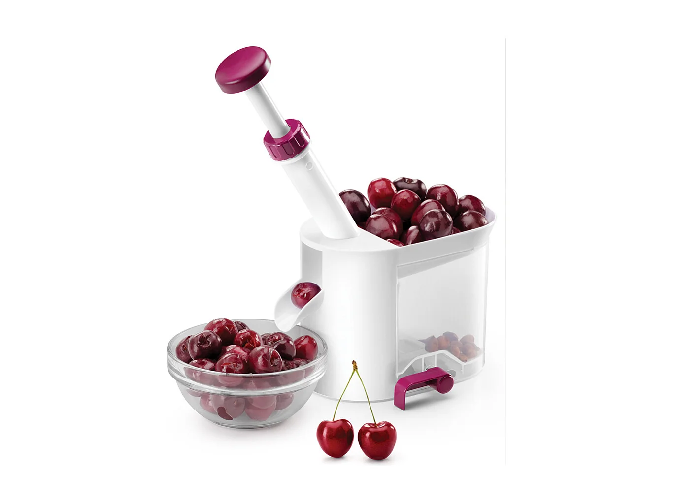 Dénoyauteur Cherry à cerises et à olives Blanc