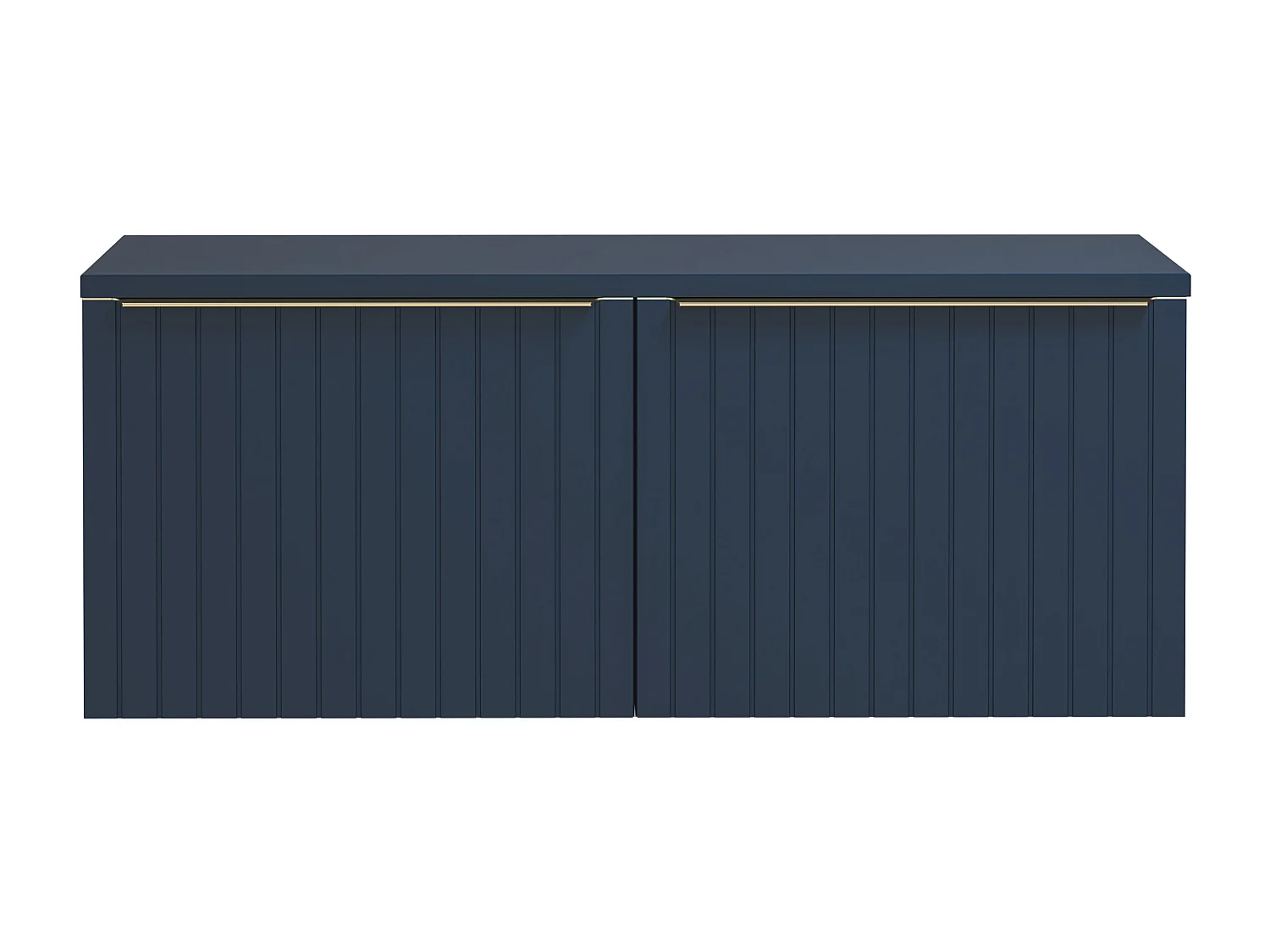 Mobile sotto lavabo sospeso scanalato 120 cm Blu - JOSEPHA