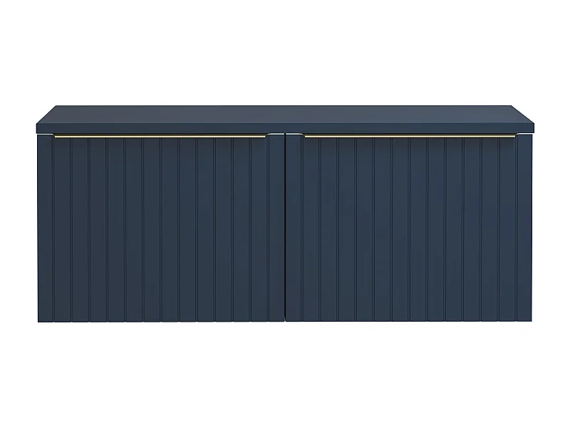 Meuble sous vasque suspendu strié bleu - 120 cm - JOSEPHA