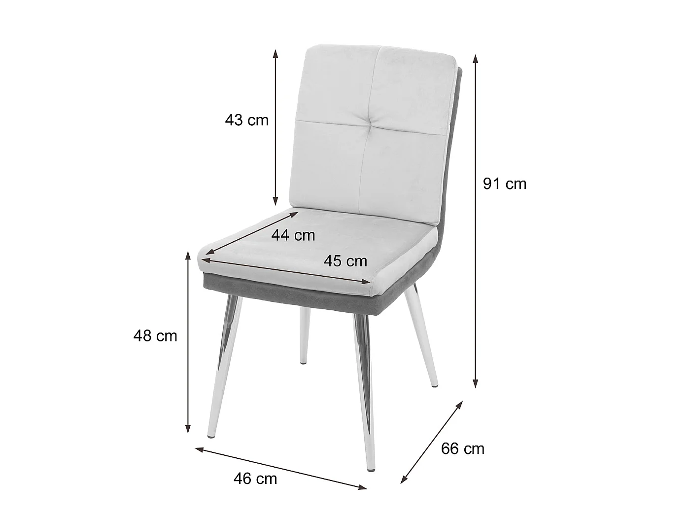 Krzesło do jadalni MCW-G48 (zestaw 6 sztuk),  szary