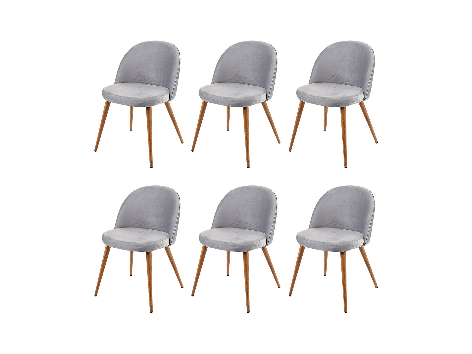 Chaise de salle à manger MCW-D53 (lot de 6),  gris clair