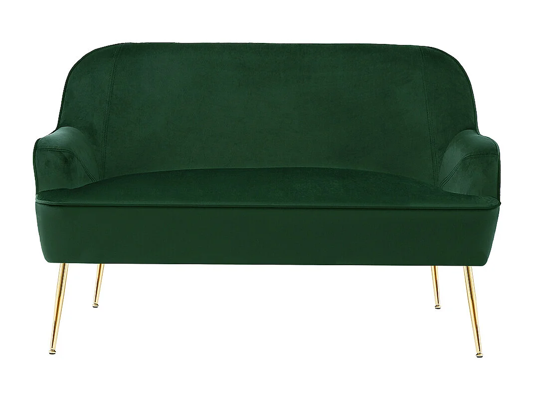 Canapé droit MARCELINO fixe velours vert