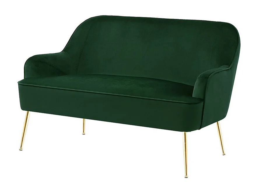 Canapé droit MARCELINO fixe velours vert