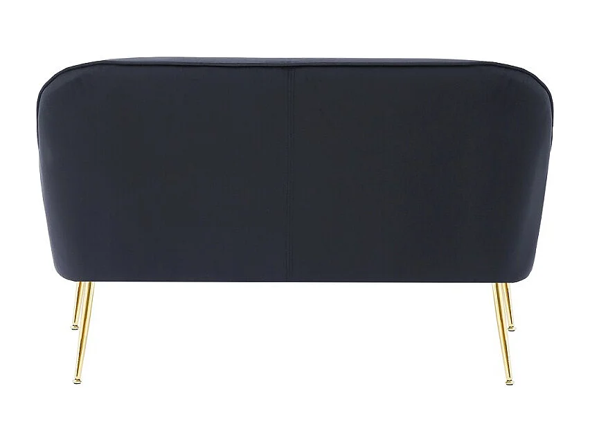 Canapé droit MARCELINO fixe velours noir