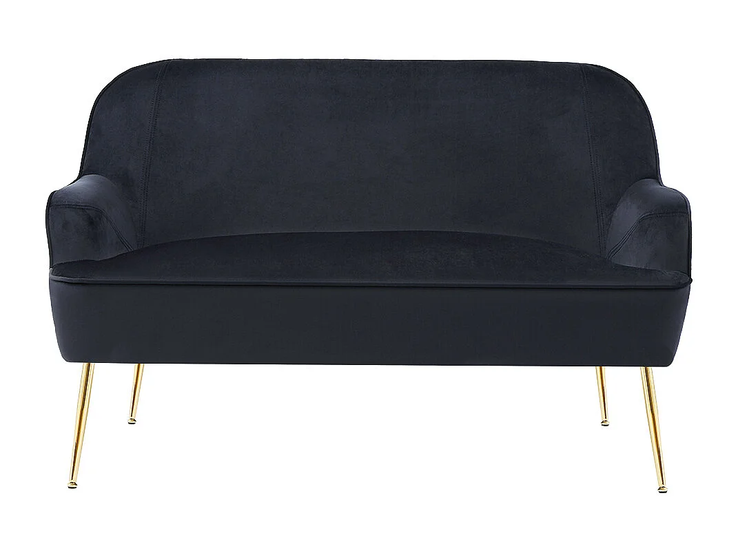 Canapé droit MARCELINO fixe velours noir