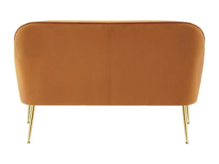 Canapé droit MARCELINO fixe velours rouille