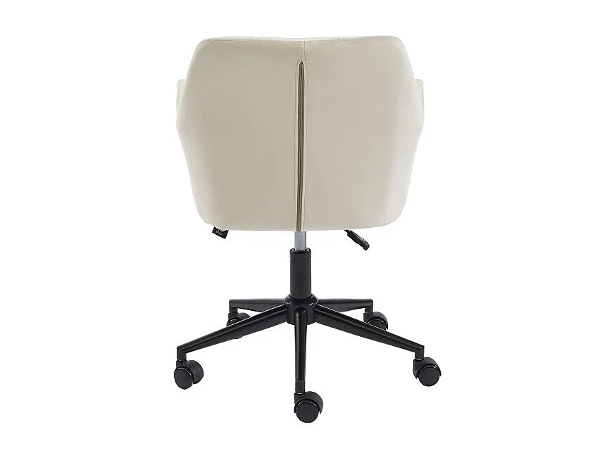 Fauteuil MONACO  en velours blanc cassé avec pieds noirs