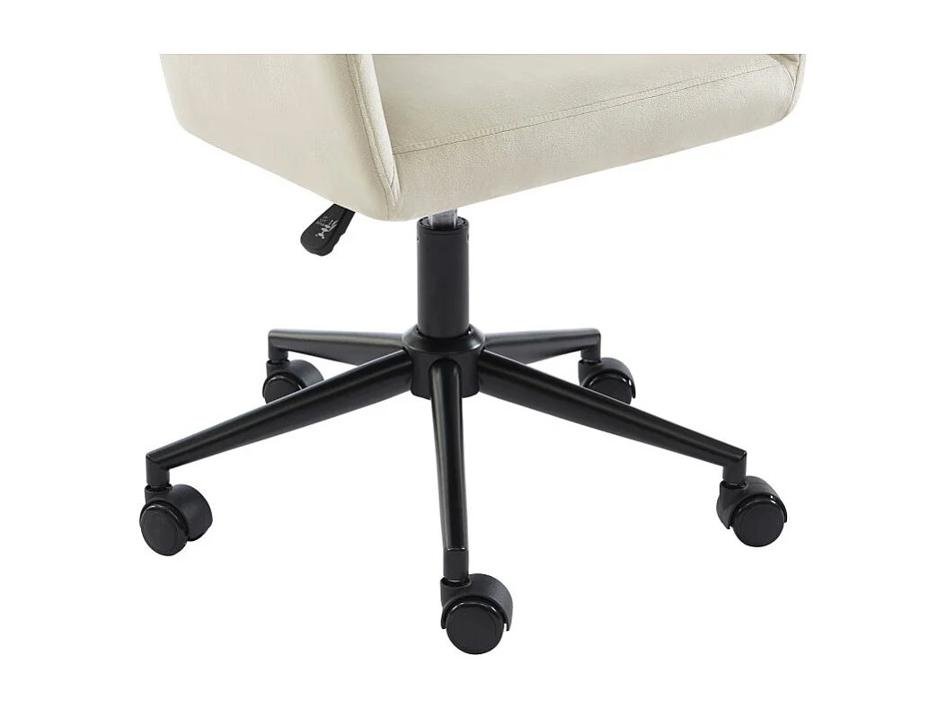 Fauteuil MONACO  en velours blanc cassé avec pieds noirs