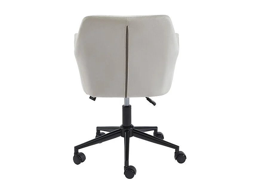 Fauteuil MONACO  en velours gris perle avec pieds noirs