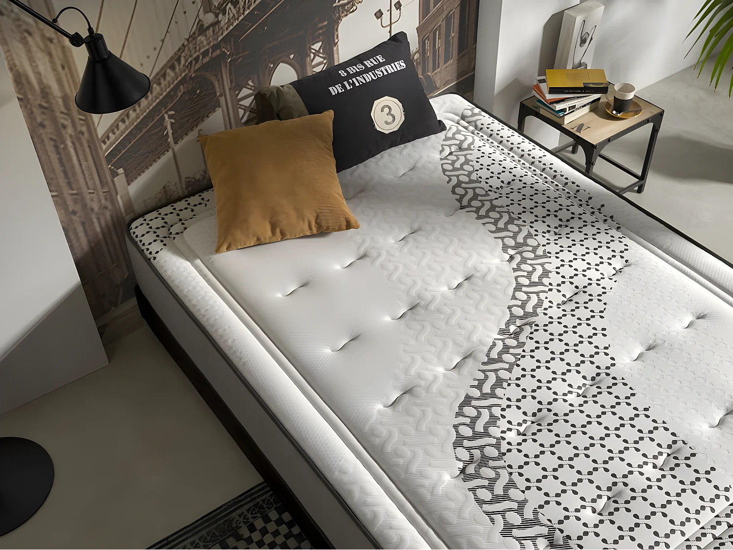 Colchón Visco Brooklyn Paradise 90X190 Altura 24cm ±2 Antiácaros Transpirable.