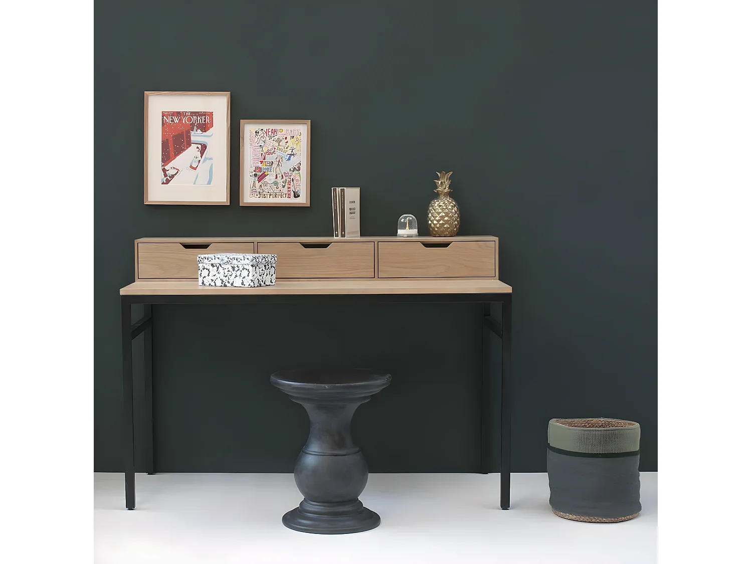 Bureau en plaqué chêne