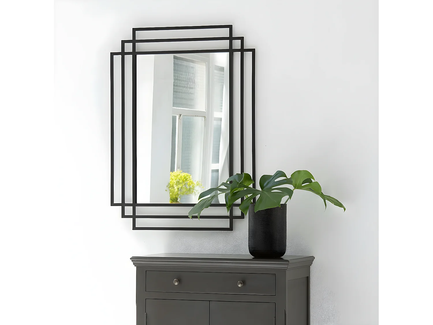 Espejo rectangular estilo art decó 80 x 110 cm