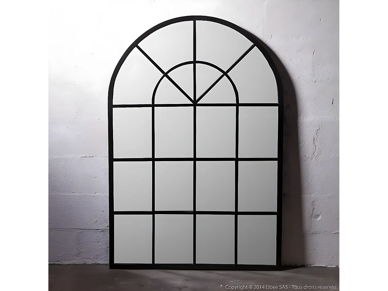 Espejo atelier XL de metal negro 93x135