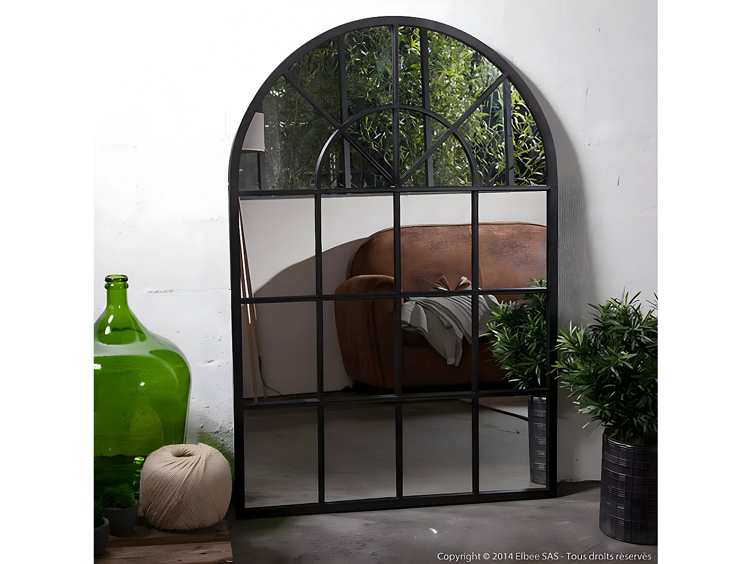 Espejo atelier XL de metal negro 93x135