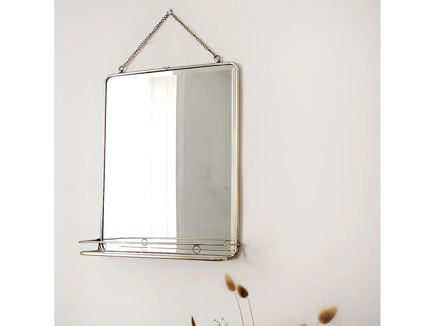 Espejo de barbería plata 41x52