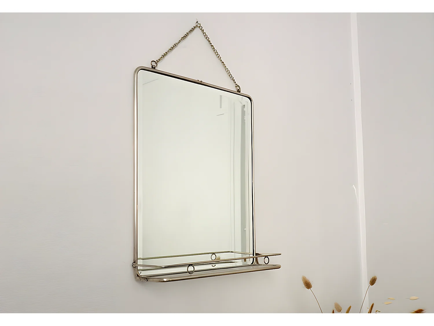 Espejo de barbería plata 41x52