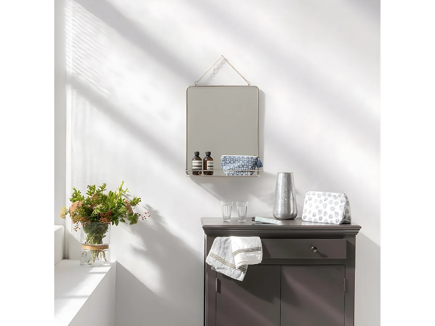 Espejo de barbería plata 41x52