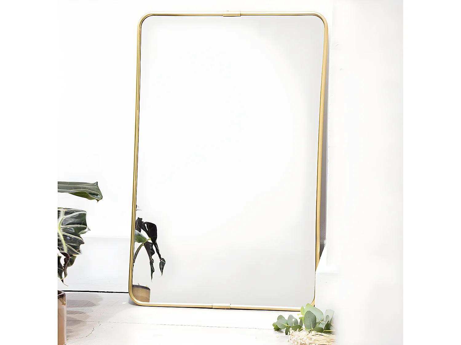 Espejo rectangular de latón 55x 85 cm