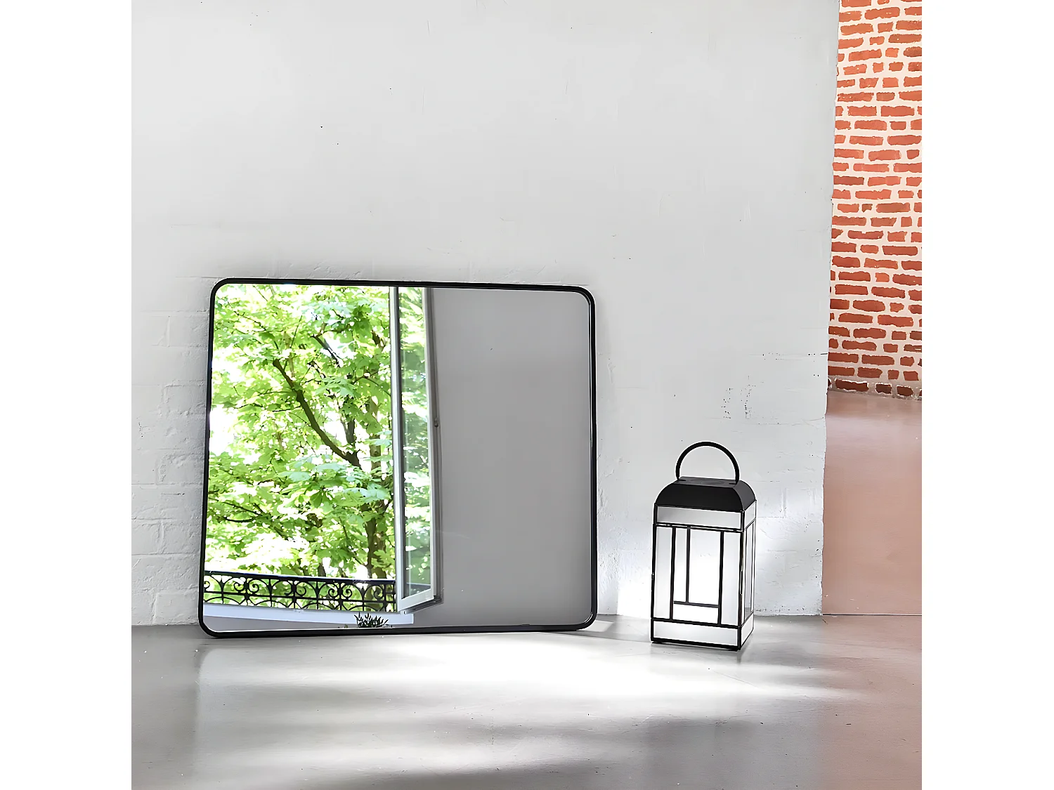 Miroir rectangulaire en métal