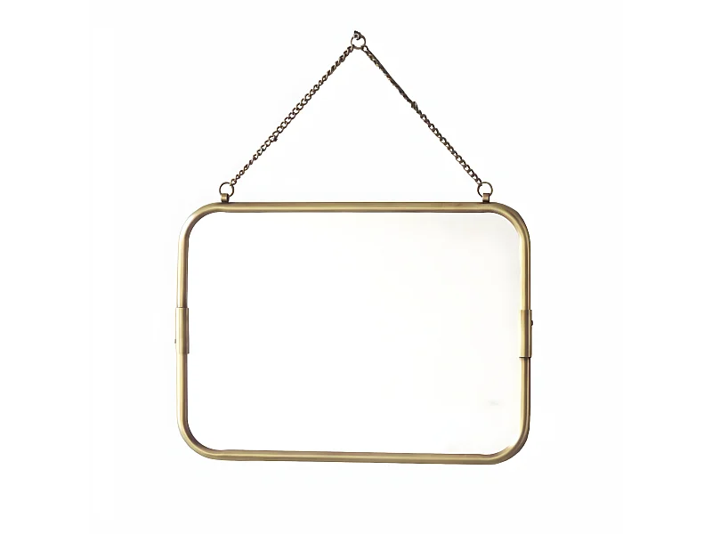 Espejo de barbería con cadena 30 x 28 cm