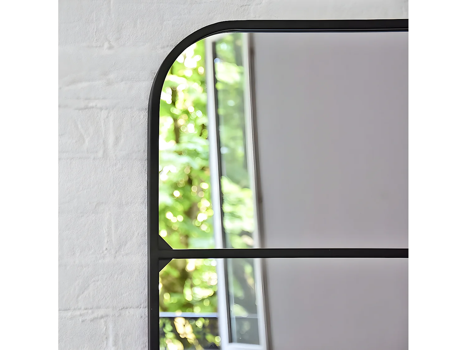 Miroir fenêtre paysage en métal