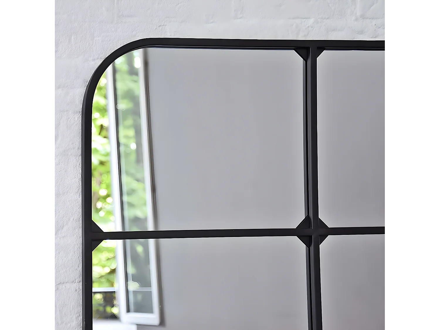 Miroir fenêtre paysage en métal