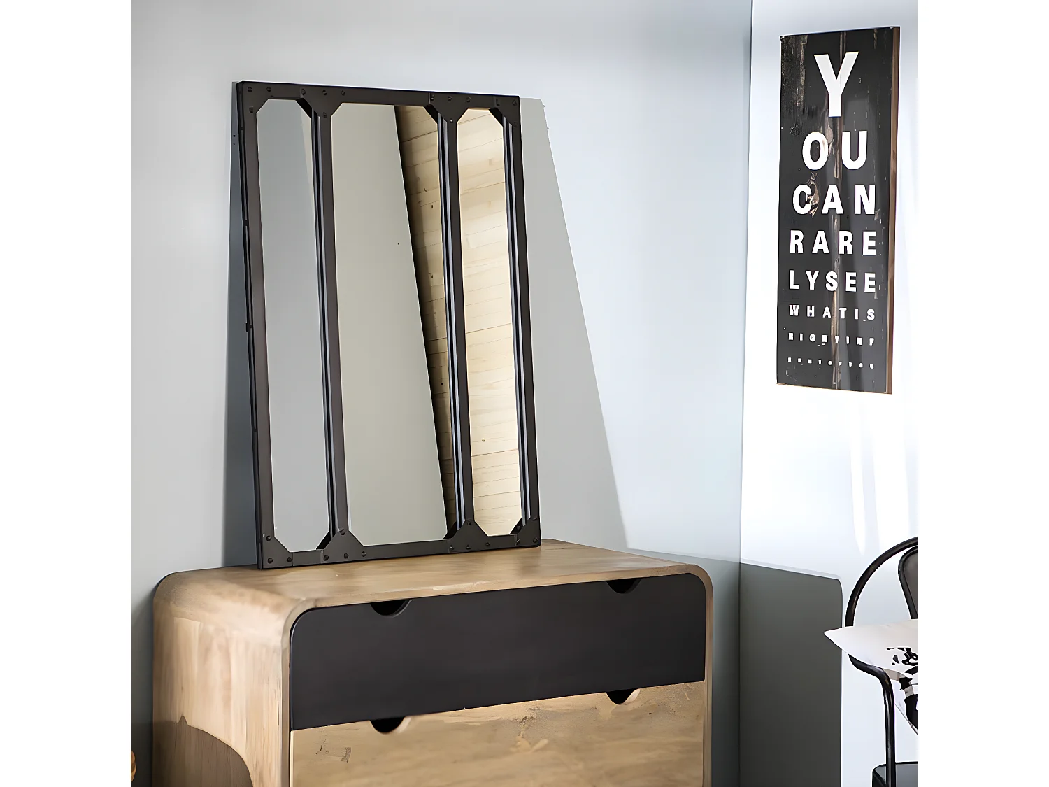 Miroir atelier en métal