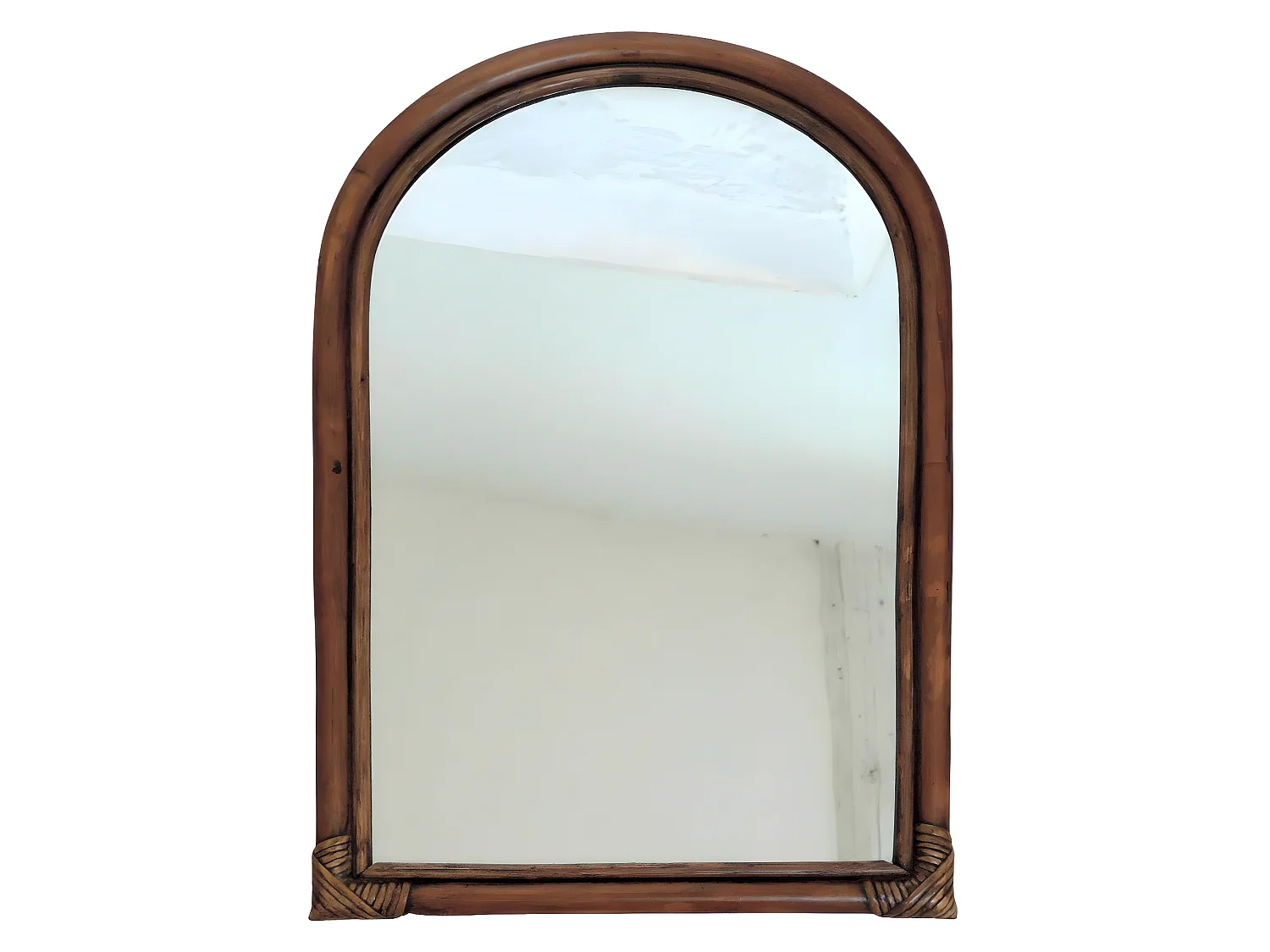 Miroir arche cadre en rotin