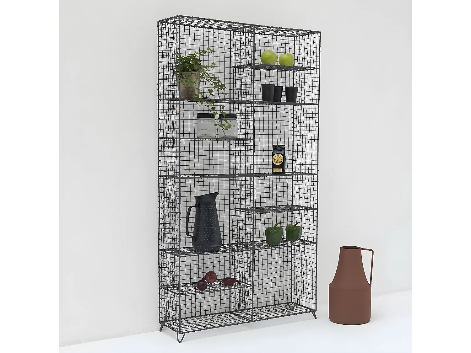 Etagère à poser en métal grillagé