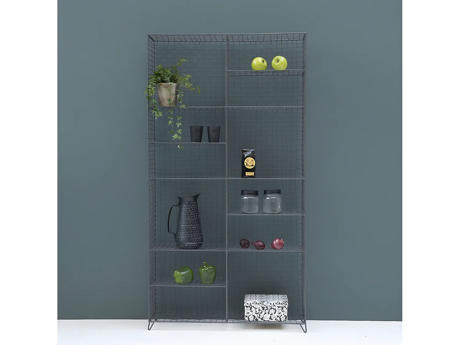 Etagère à poser en métal grillagé