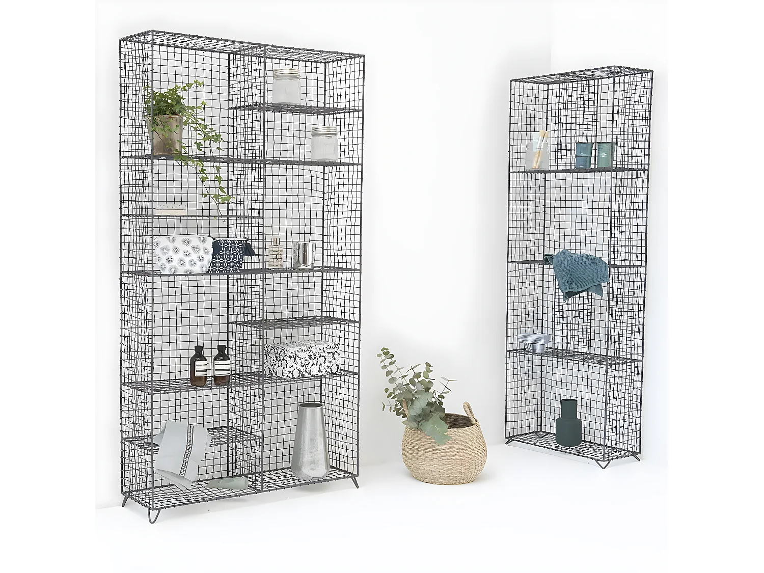 Etagère à poser en métal grillagé