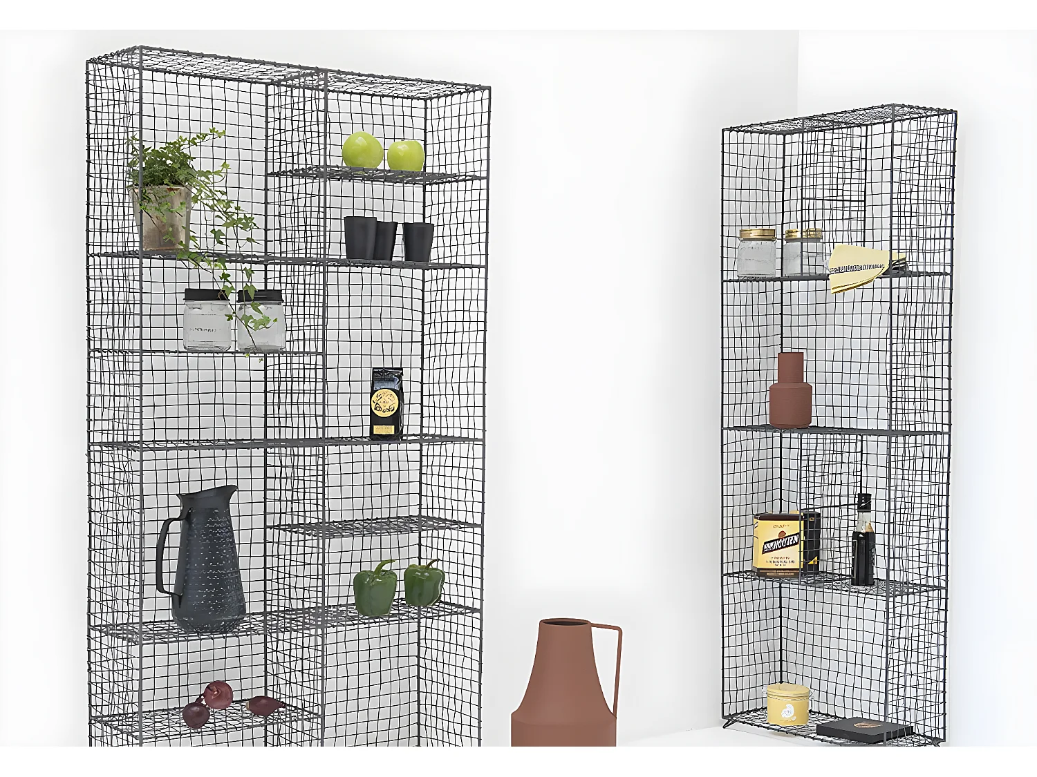 Etagère à poser en métal grillagé