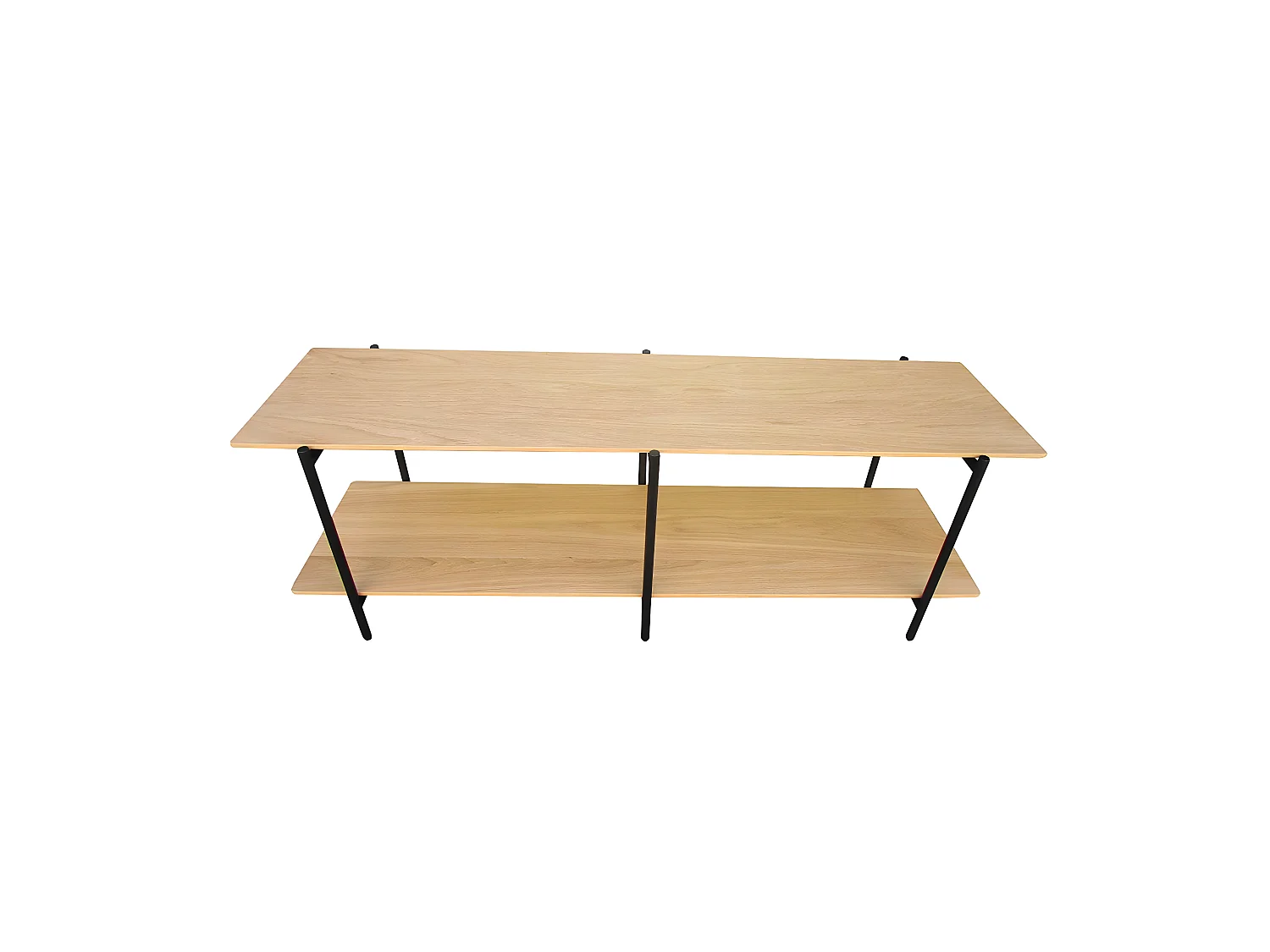 Meuble TV plaqué chêne pieds métal