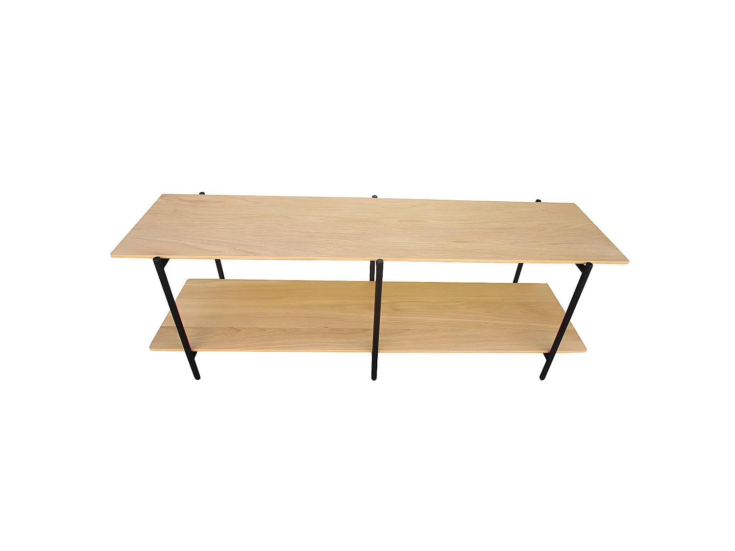 Meuble TV plaqué chêne pieds métal