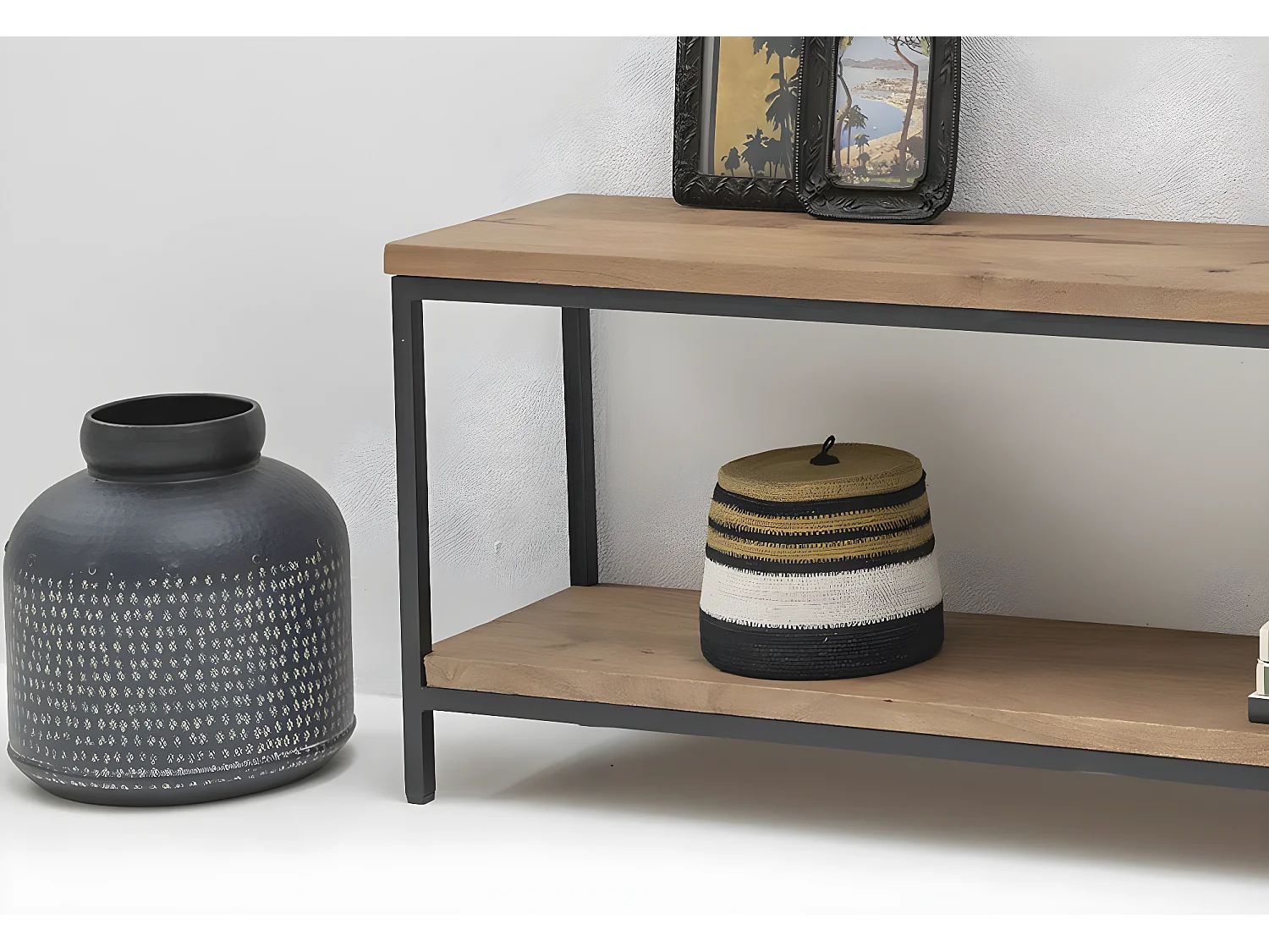 Meuble TV métal et manguier