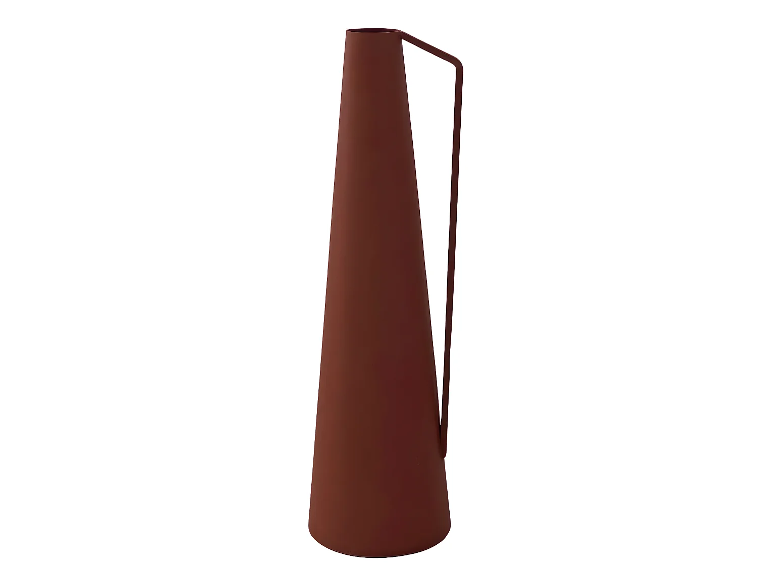 Vase conique à anse en métal