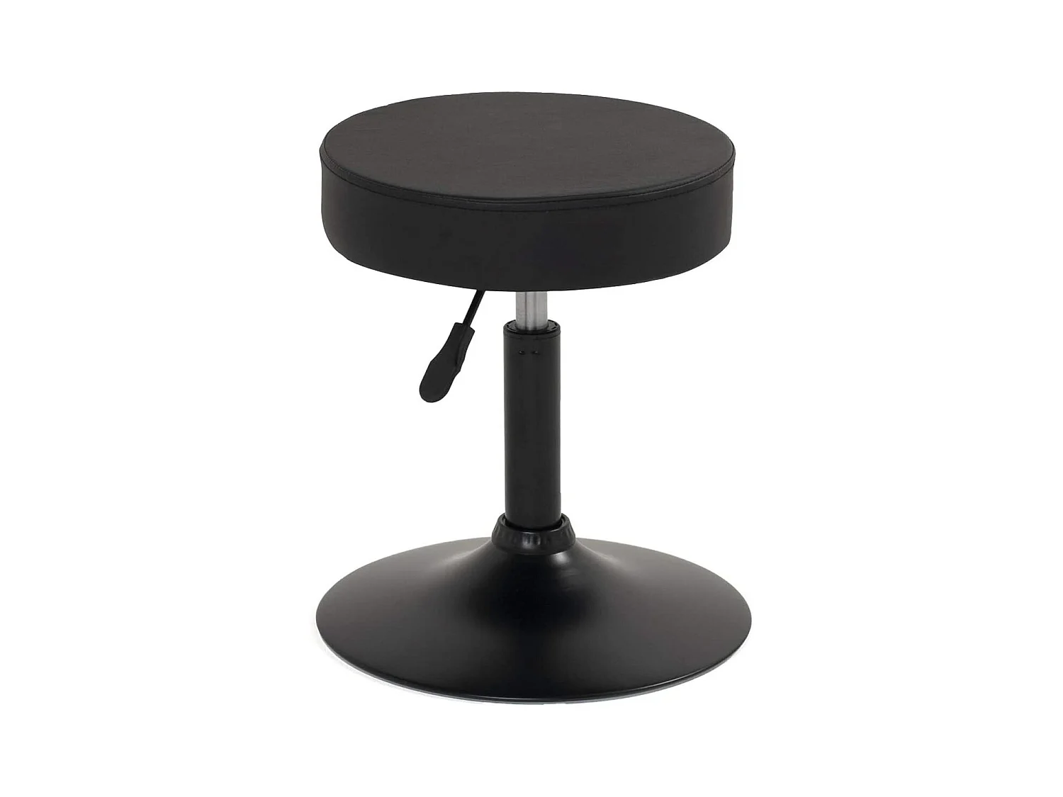 Tabouret de travail simili cuir rembourré moussepivotant hauteur réglable 43 à 57 cm YU (noir)