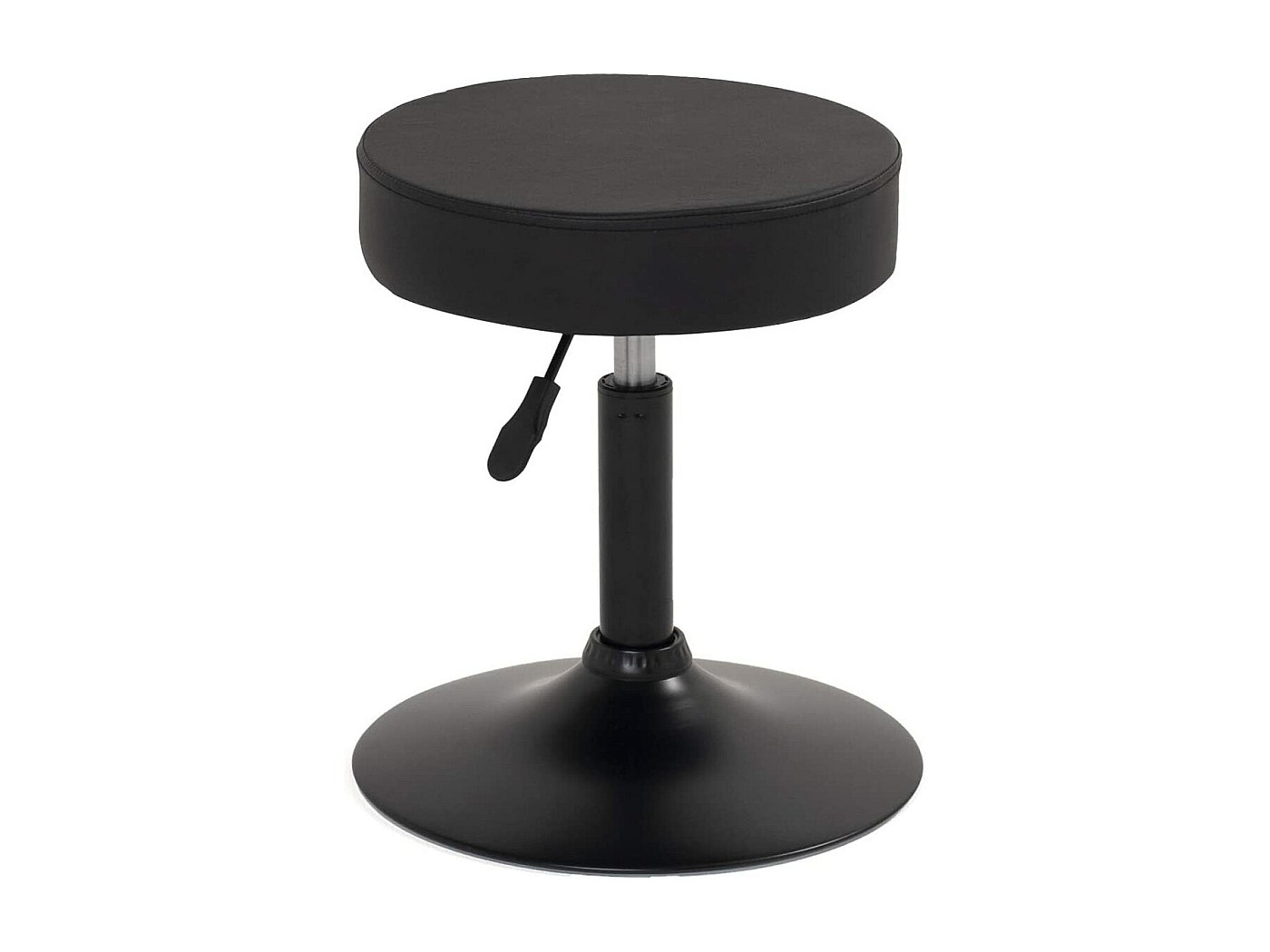 Tabouret De Travail Simili Cuir Rond Rembourré Mousse Haute Densité, Pivotant, Hauteur Réglable
